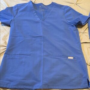 Figs Royal Blue V-Neck Scrub Top &pants